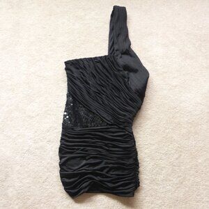 LE CHATEAU one shoulder ruched top with sequins